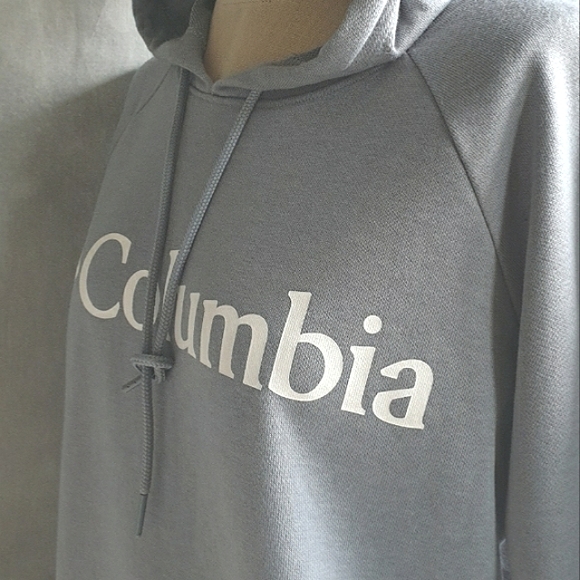 Columbia Women's Logo French Terry Cotton Hoodie Sweatshirt in a Cool Grey Md - Picture 5 of 16